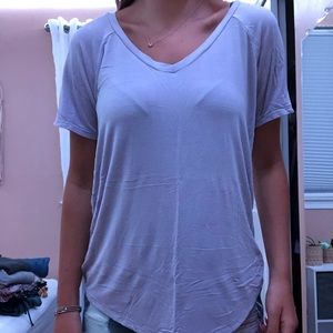 light purple V-neck